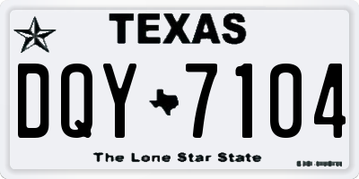 TX license plate DQY7104
