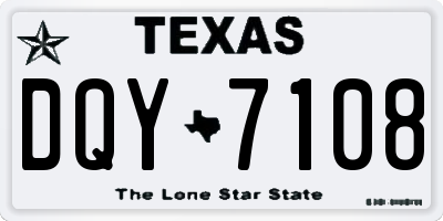 TX license plate DQY7108
