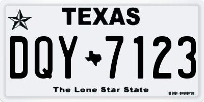 TX license plate DQY7123