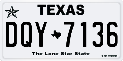TX license plate DQY7136