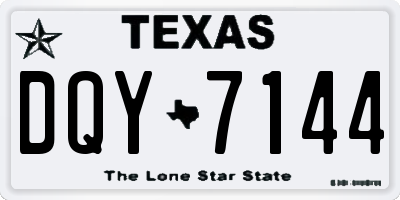 TX license plate DQY7144