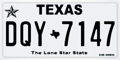 TX license plate DQY7147