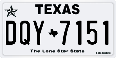 TX license plate DQY7151