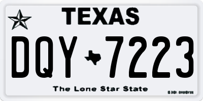 TX license plate DQY7223