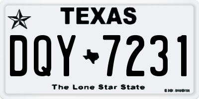TX license plate DQY7231