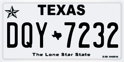 TX license plate DQY7232