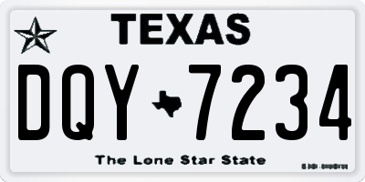 TX license plate DQY7234