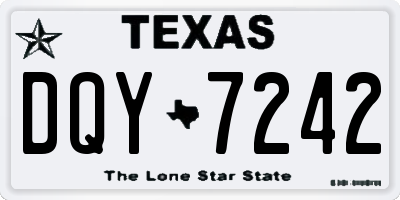 TX license plate DQY7242