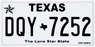 TX license plate DQY7252