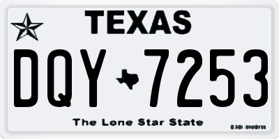 TX license plate DQY7253