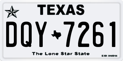 TX license plate DQY7261