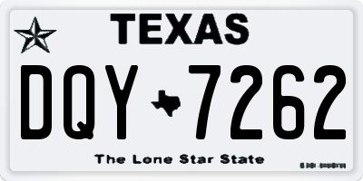 TX license plate DQY7262