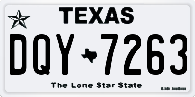 TX license plate DQY7263
