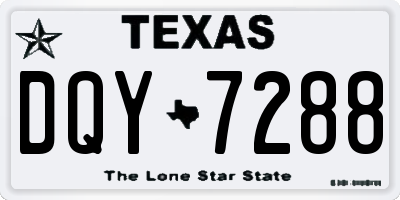 TX license plate DQY7288