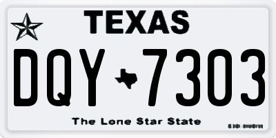 TX license plate DQY7303