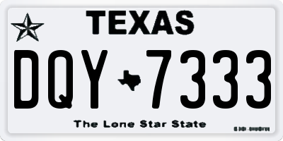 TX license plate DQY7333