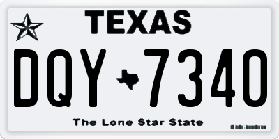 TX license plate DQY7340