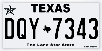 TX license plate DQY7343