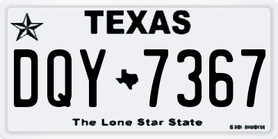 TX license plate DQY7367