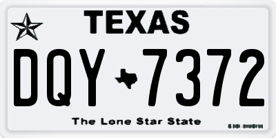 TX license plate DQY7372
