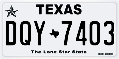 TX license plate DQY7403