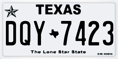 TX license plate DQY7423
