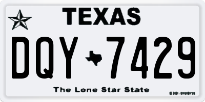 TX license plate DQY7429
