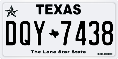 TX license plate DQY7438