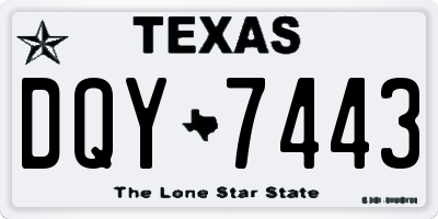 TX license plate DQY7443