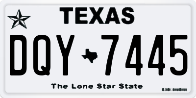 TX license plate DQY7445