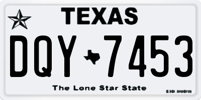TX license plate DQY7453