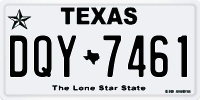 TX license plate DQY7461