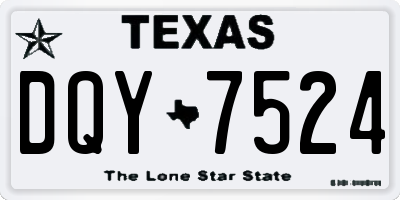 TX license plate DQY7524