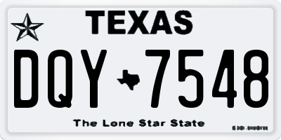 TX license plate DQY7548