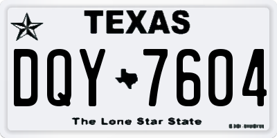 TX license plate DQY7604