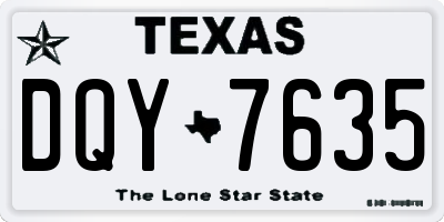 TX license plate DQY7635