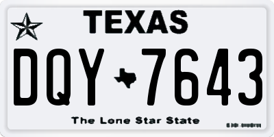 TX license plate DQY7643