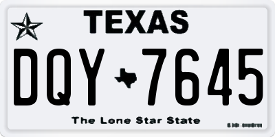 TX license plate DQY7645