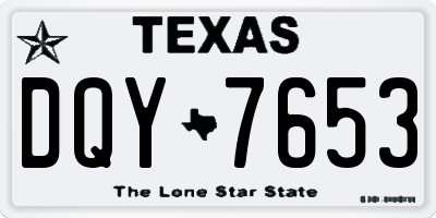 TX license plate DQY7653