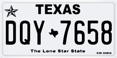 TX license plate DQY7658