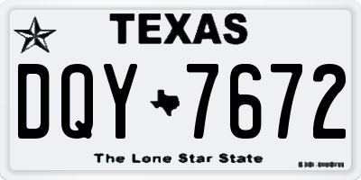 TX license plate DQY7672