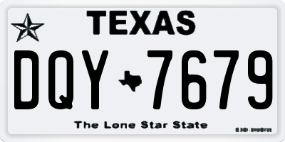 TX license plate DQY7679