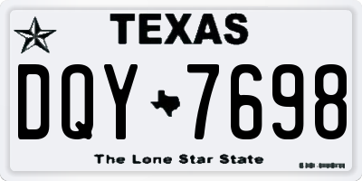 TX license plate DQY7698