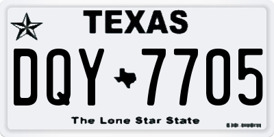 TX license plate DQY7705