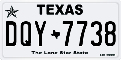 TX license plate DQY7738