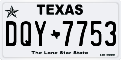 TX license plate DQY7753