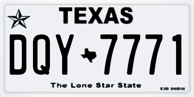 TX license plate DQY7771