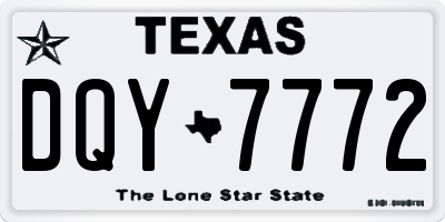 TX license plate DQY7772