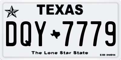 TX license plate DQY7779