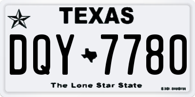 TX license plate DQY7780